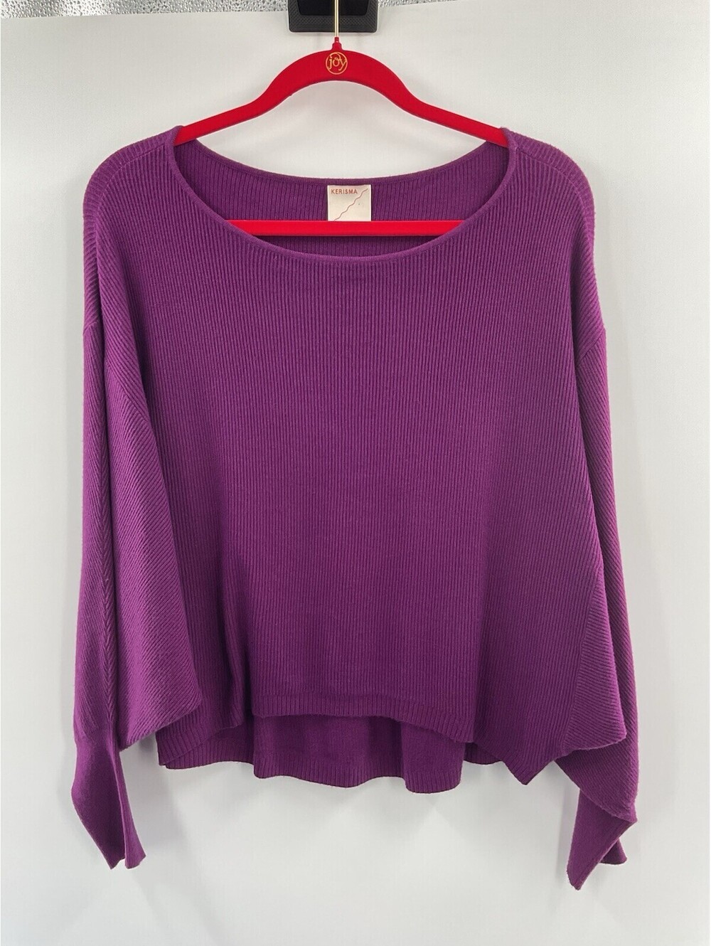 Kerisma women’s purple knit top cropped shawl type top S/M 087